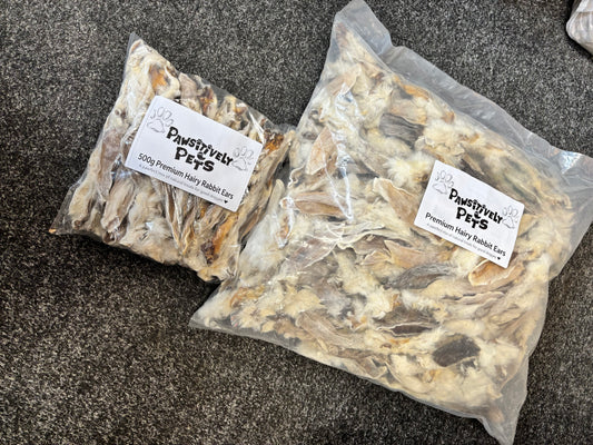Pawsitively Natural Treats - Premium Hairy Rabbit Ears - Bulk Treats